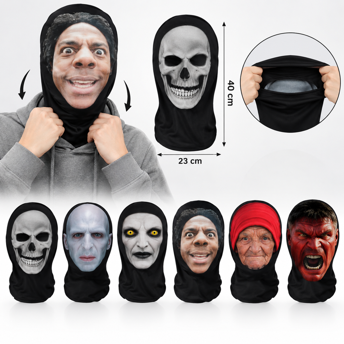 Masque Intégral 3D Imprimé – Cosplay & Déguisement