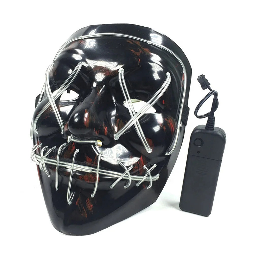 Masque Lumineux LED – Effet Néon Halloween & Soirées
