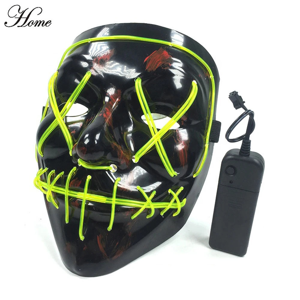 Masque Lumineux LED – Effet Néon Halloween & Soirées