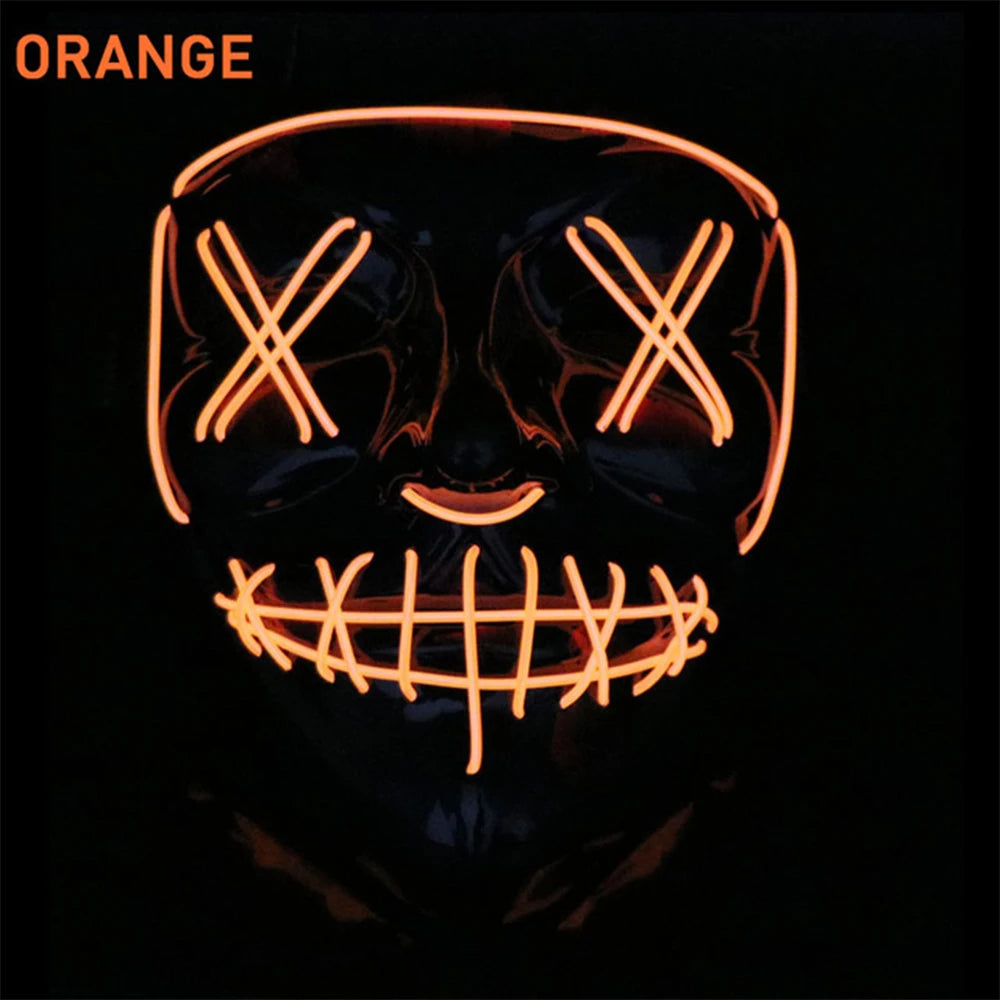 Masque Lumineux LED – Effet Néon Halloween & Soirées