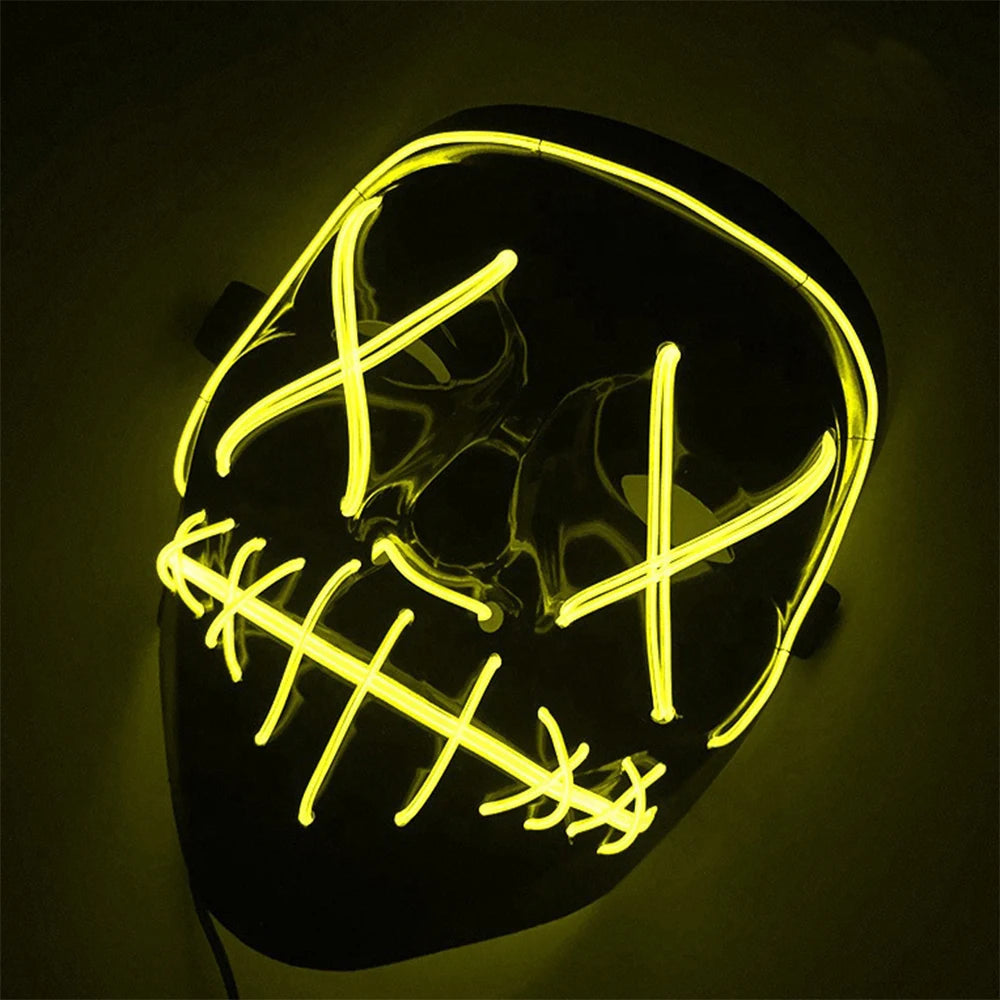 Masque Lumineux LED – Effet Néon Halloween & Soirées