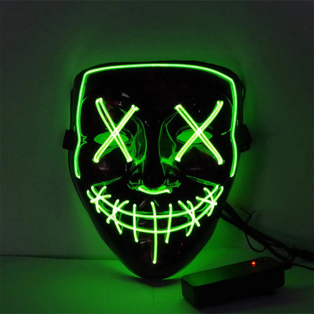 Masque Lumineux LED – Effet Néon Halloween & Soirées