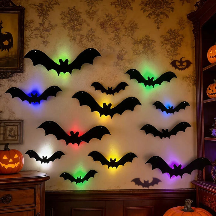 Chauve-Souris Lumineuse LED 3D – Décoration Murale Halloween