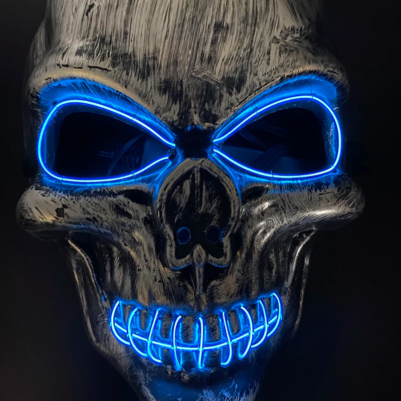 Masque Halloween Effrayant – Latex & Version Lumineuse LED