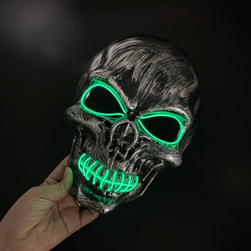 Masque Halloween Effrayant – Latex & Version Lumineuse LED