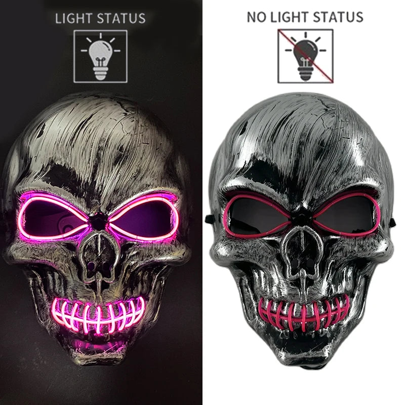 Masque Halloween Effrayant – Latex & Version Lumineuse LED
