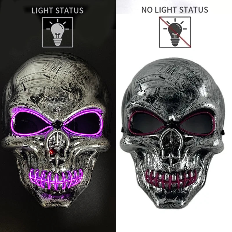 Masque Halloween Effrayant – Latex & Version Lumineuse LED