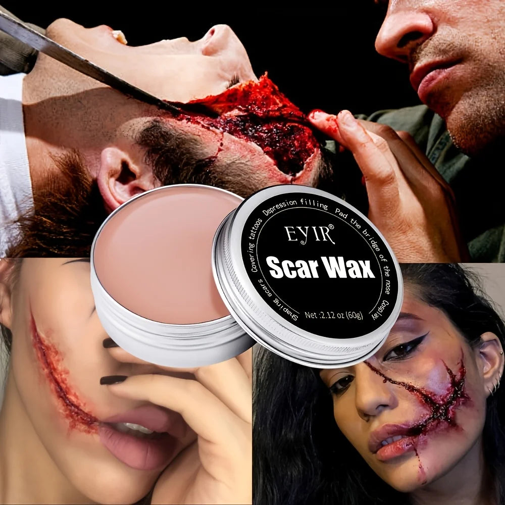 Halloween SFX Makeup Kit - Skin Wax Blood Plasma, Special Effects Scar Wax, Liquid Latex, Washable Fake Blood, Fake Blood Spray