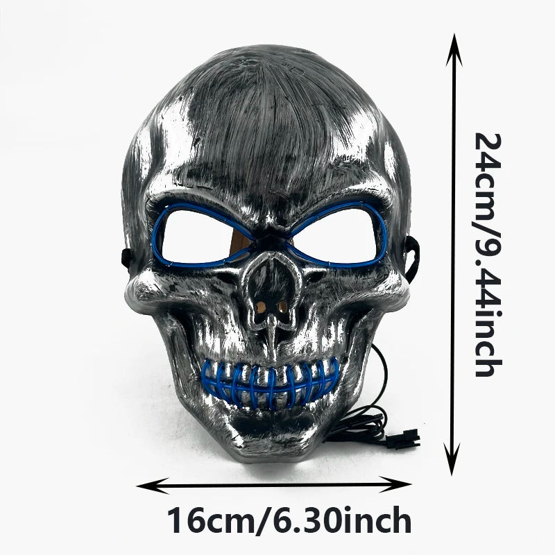 Masque Halloween Effrayant – Latex & Version Lumineuse LED