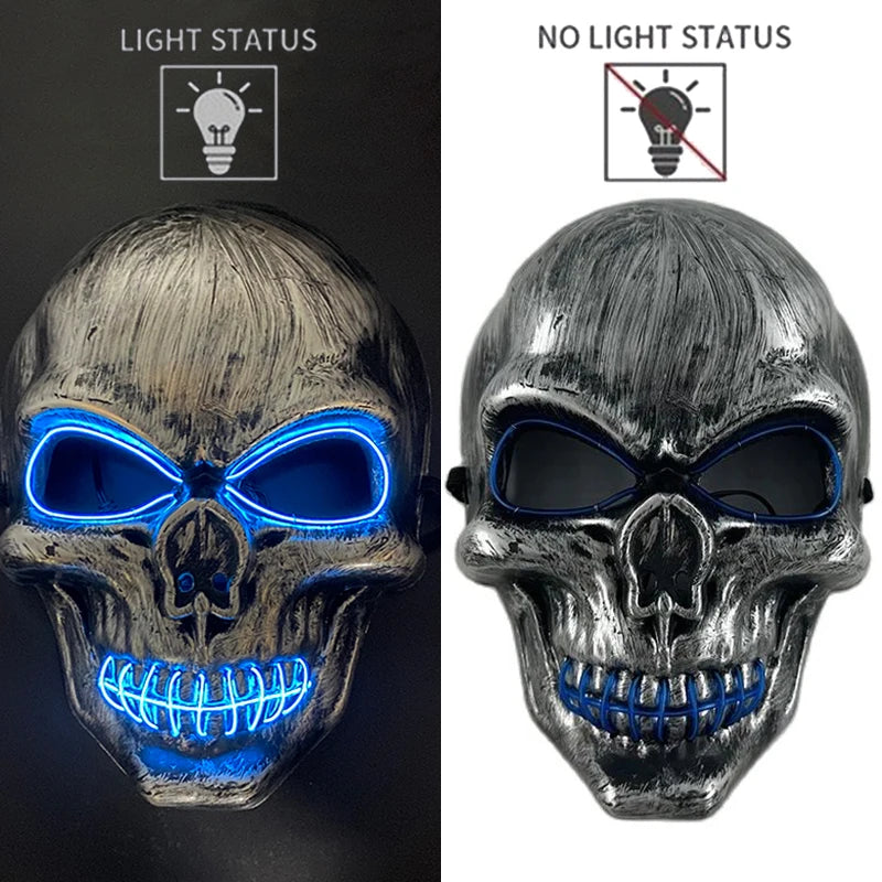 Masque Halloween Effrayant – Latex & Version Lumineuse LED