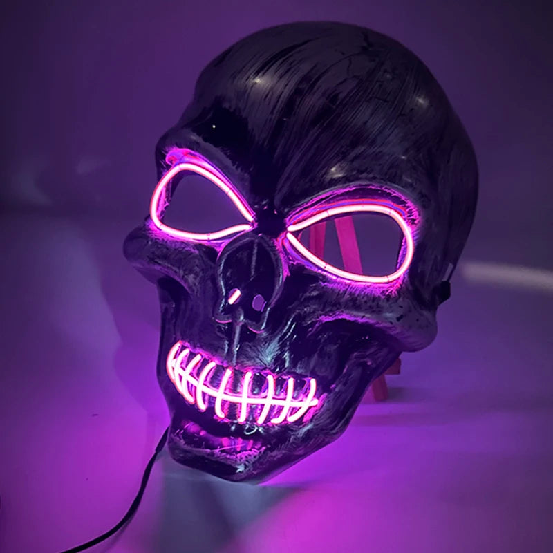 Masque Halloween Effrayant – Latex & Version Lumineuse LED