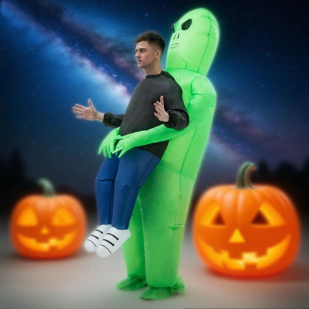 Adult Inflatable Alien Costume Funny Blow Up Outfit For Halloween Cosplay Party Performance