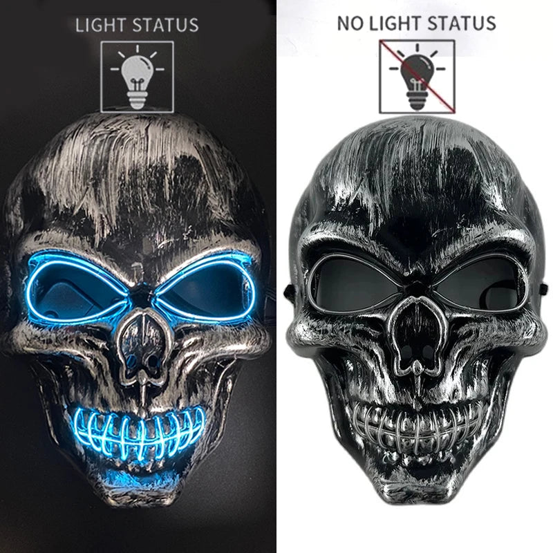 Masque Halloween Effrayant – Latex & Version Lumineuse LED