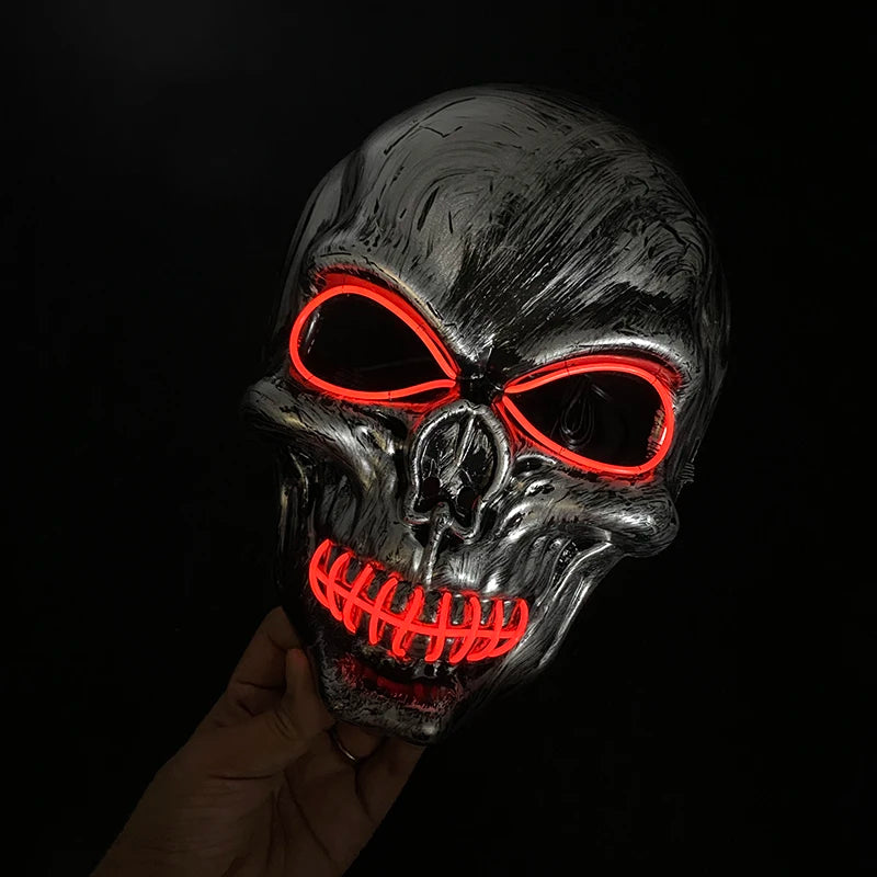 Masque Halloween Effrayant – Latex & Version Lumineuse LED