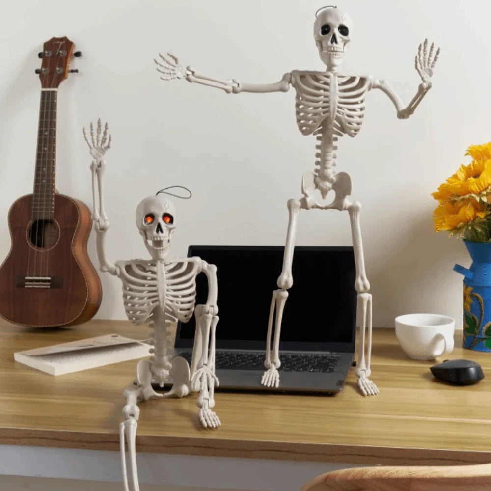 Squelette Lumineux Halloween 90 cm – Yeux LED & Articulations Réglables