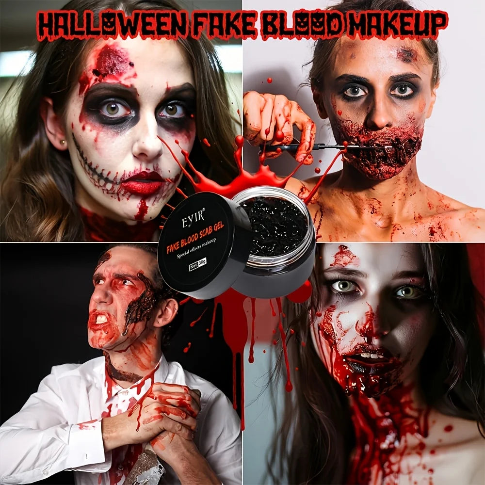 Halloween SFX Makeup Kit - Skin Wax Blood Plasma, Special Effects Scar Wax, Liquid Latex, Washable Fake Blood, Fake Blood Spray
