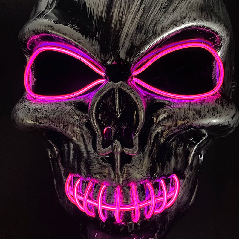 Masque Halloween Effrayant – Latex & Version Lumineuse LED