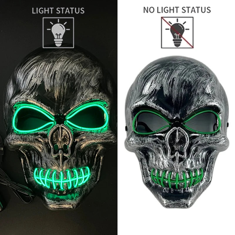 Masque Halloween Effrayant – Latex & Version Lumineuse LED