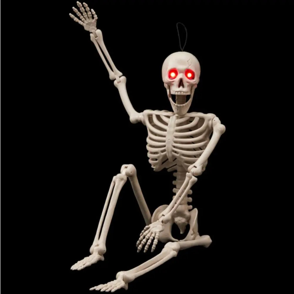 Squelette Lumineux Halloween 90 cm – Yeux LED & Articulations Réglables