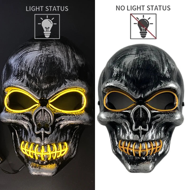 Masque Halloween Effrayant – Latex & Version Lumineuse LED