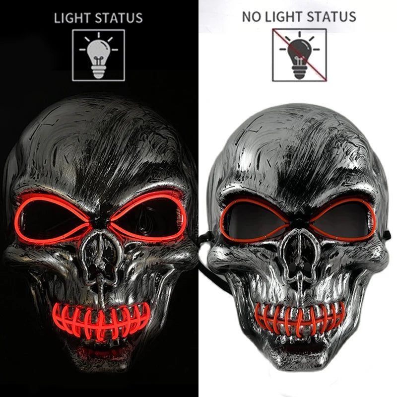 Masque Halloween Effrayant – Latex & Version Lumineuse LED