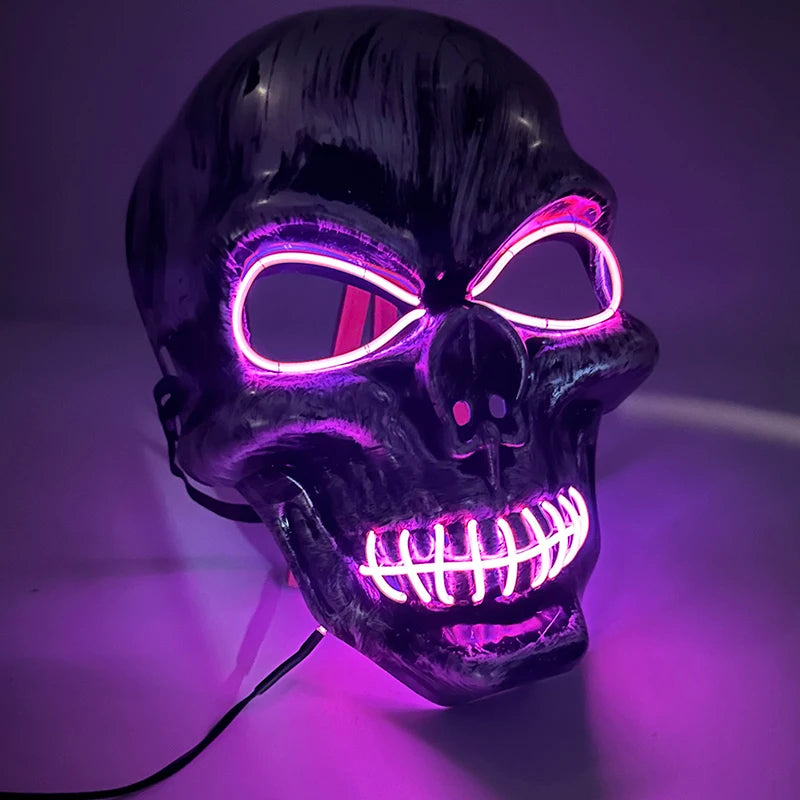 Masque Halloween Effrayant – Latex & Version Lumineuse LED
