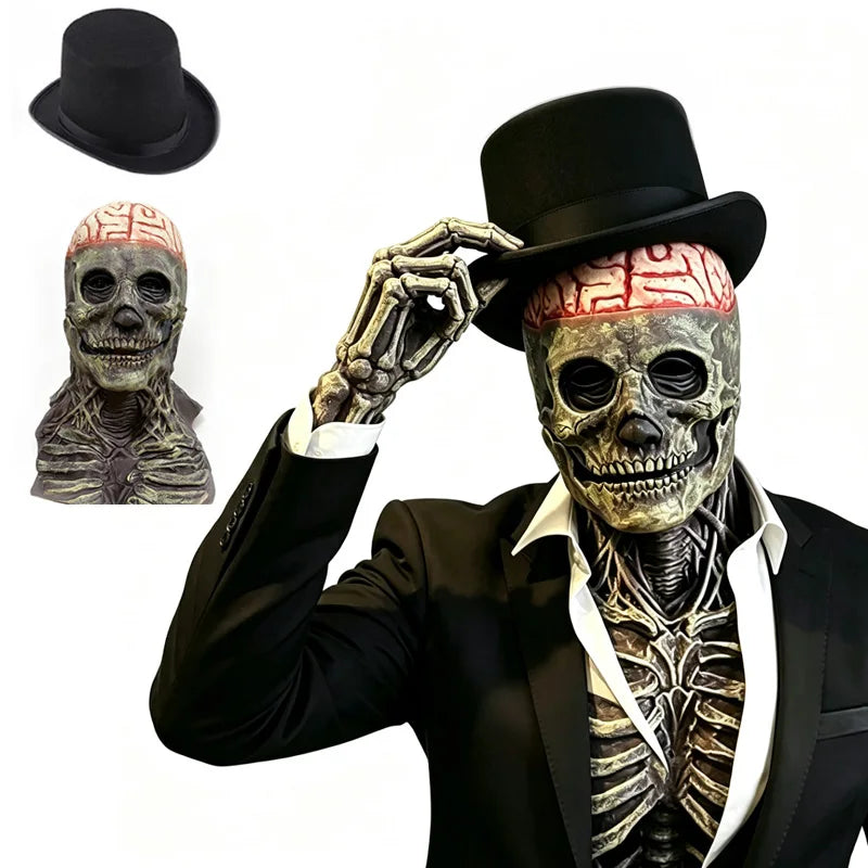 Masque Halloween Effrayant – Latex & Version Lumineuse LED