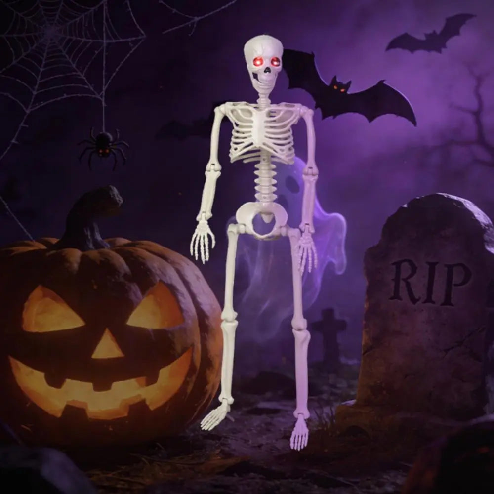 Squelette Lumineux Halloween 90 cm – Yeux LED & Articulations Réglables