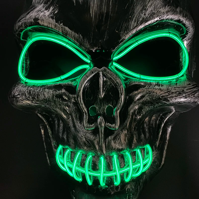 Masque Halloween Effrayant – Latex & Version Lumineuse LED