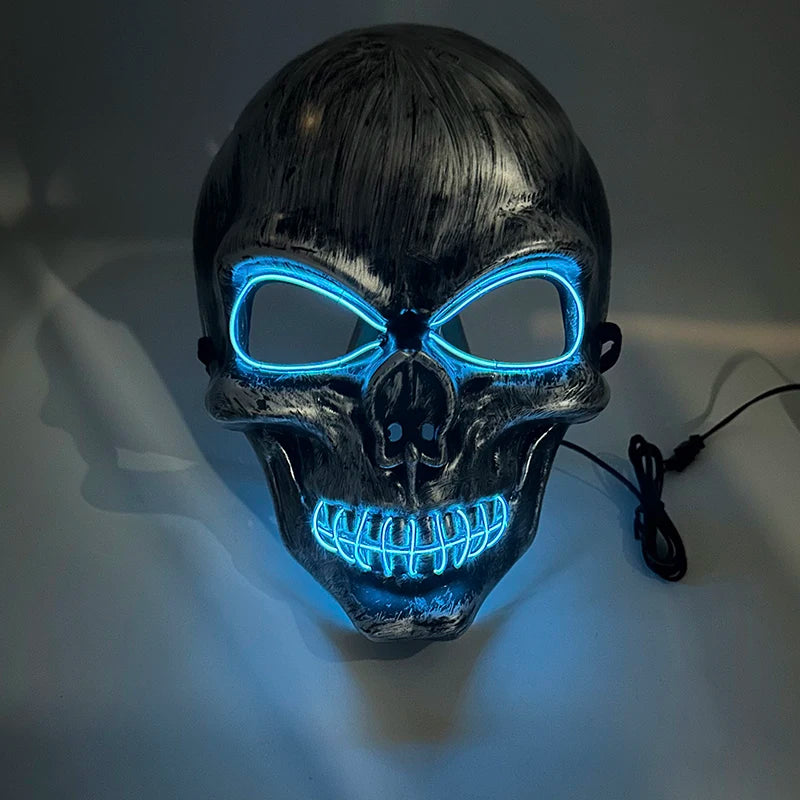 Masque Halloween Effrayant – Latex & Version Lumineuse LED