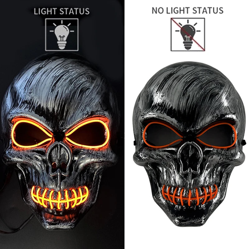 Masque Halloween Effrayant – Latex & Version Lumineuse LED
