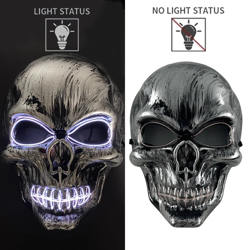 Masque Halloween Effrayant – Latex & Version Lumineuse LED