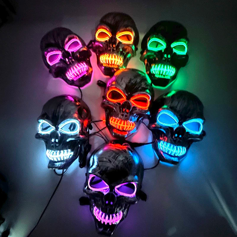 Masque Halloween Effrayant – Latex & Version Lumineuse LED