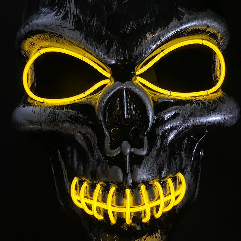 Masque Halloween Effrayant – Latex & Version Lumineuse LED
