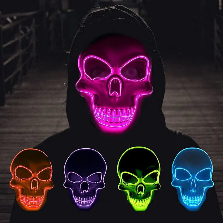 Masque Crâne Lumineux LED – Halloween & Soirées