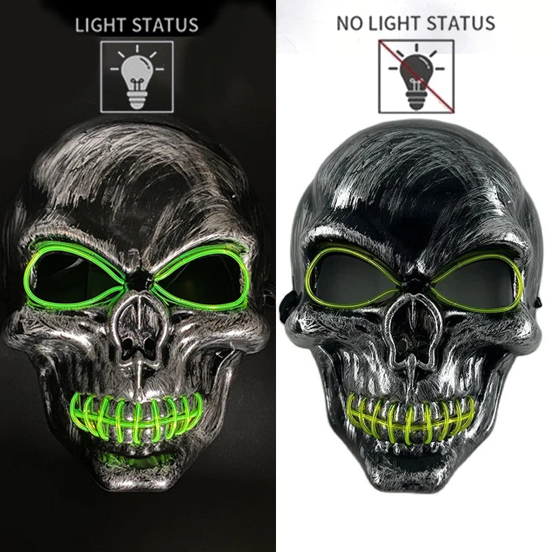 Masque Halloween Effrayant – Latex & Version Lumineuse LED